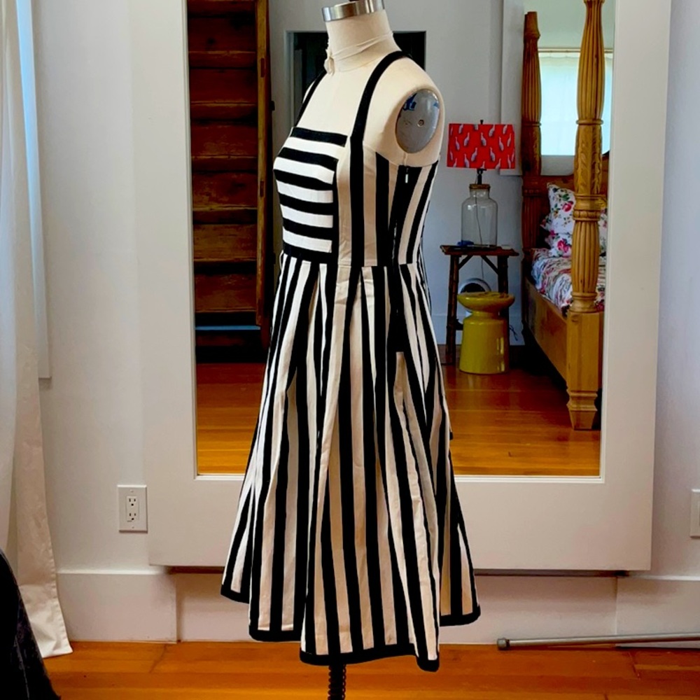 Black & White Striped Denim Summer Dress